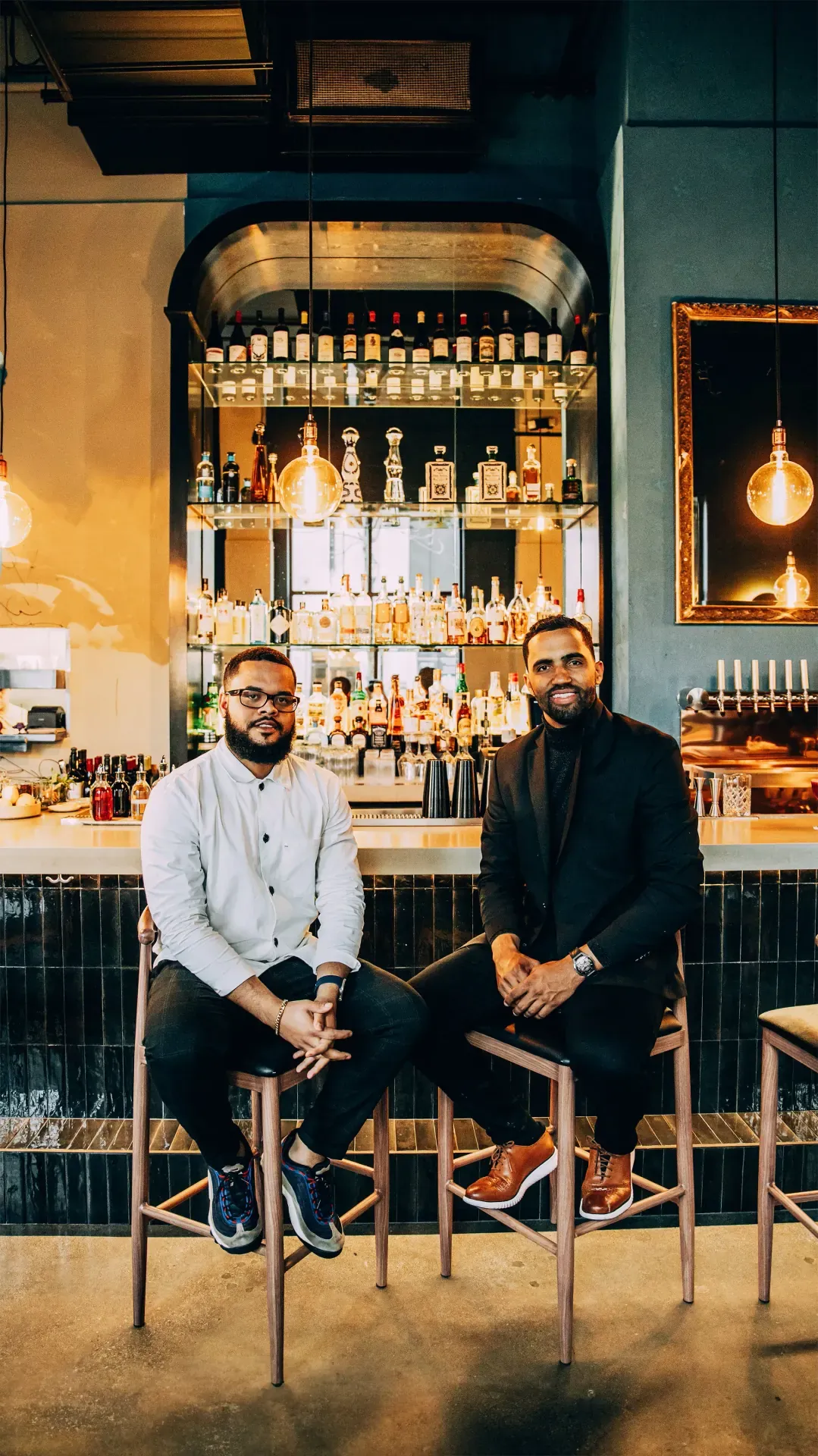 WOA founders at a restaurant bar program they designed