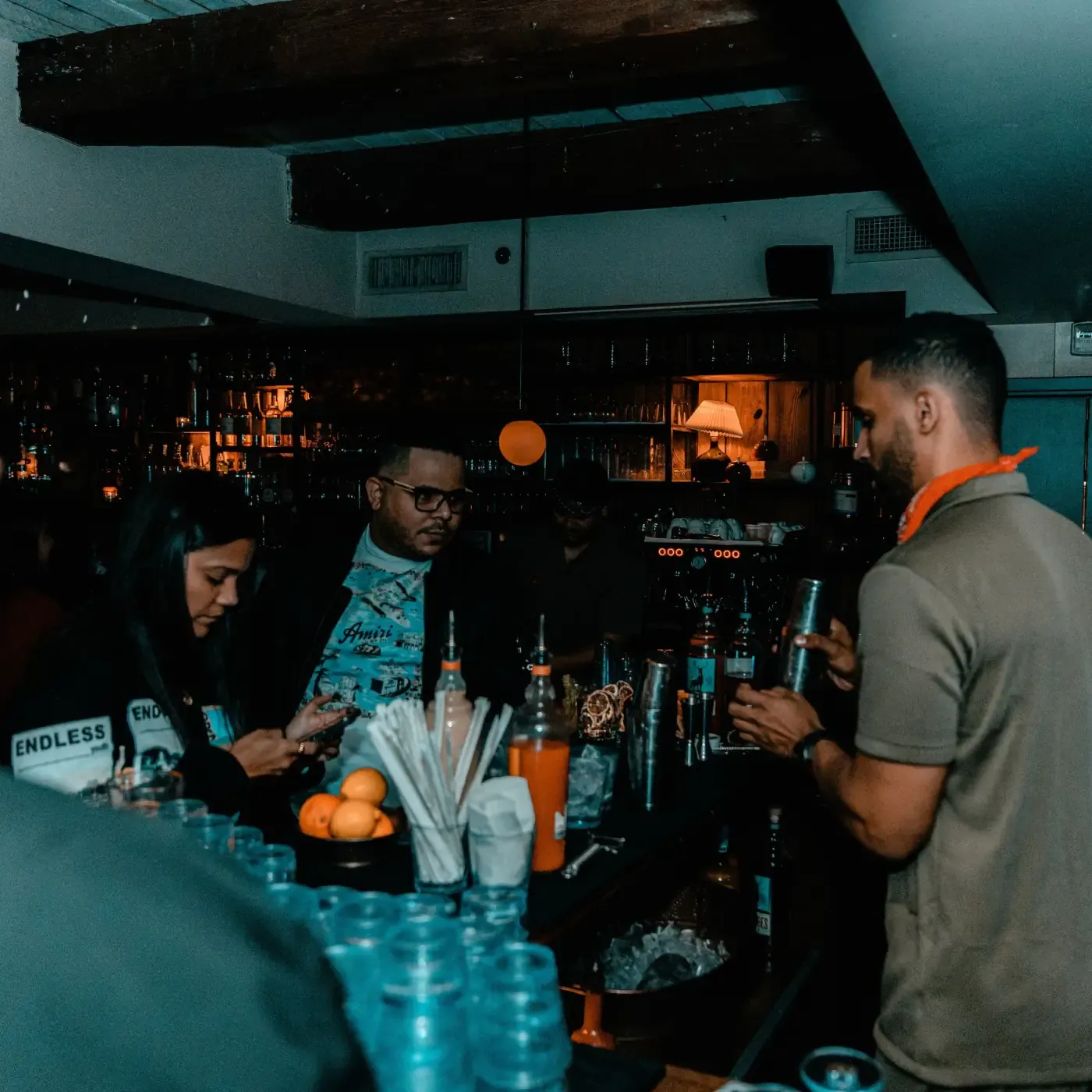 Guests being served at the bar during the takeover